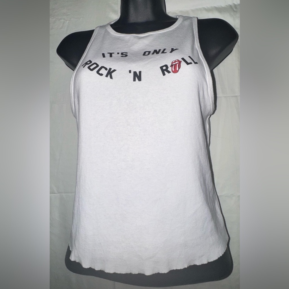 The Rolling Stones Band Sleeveless White Tee